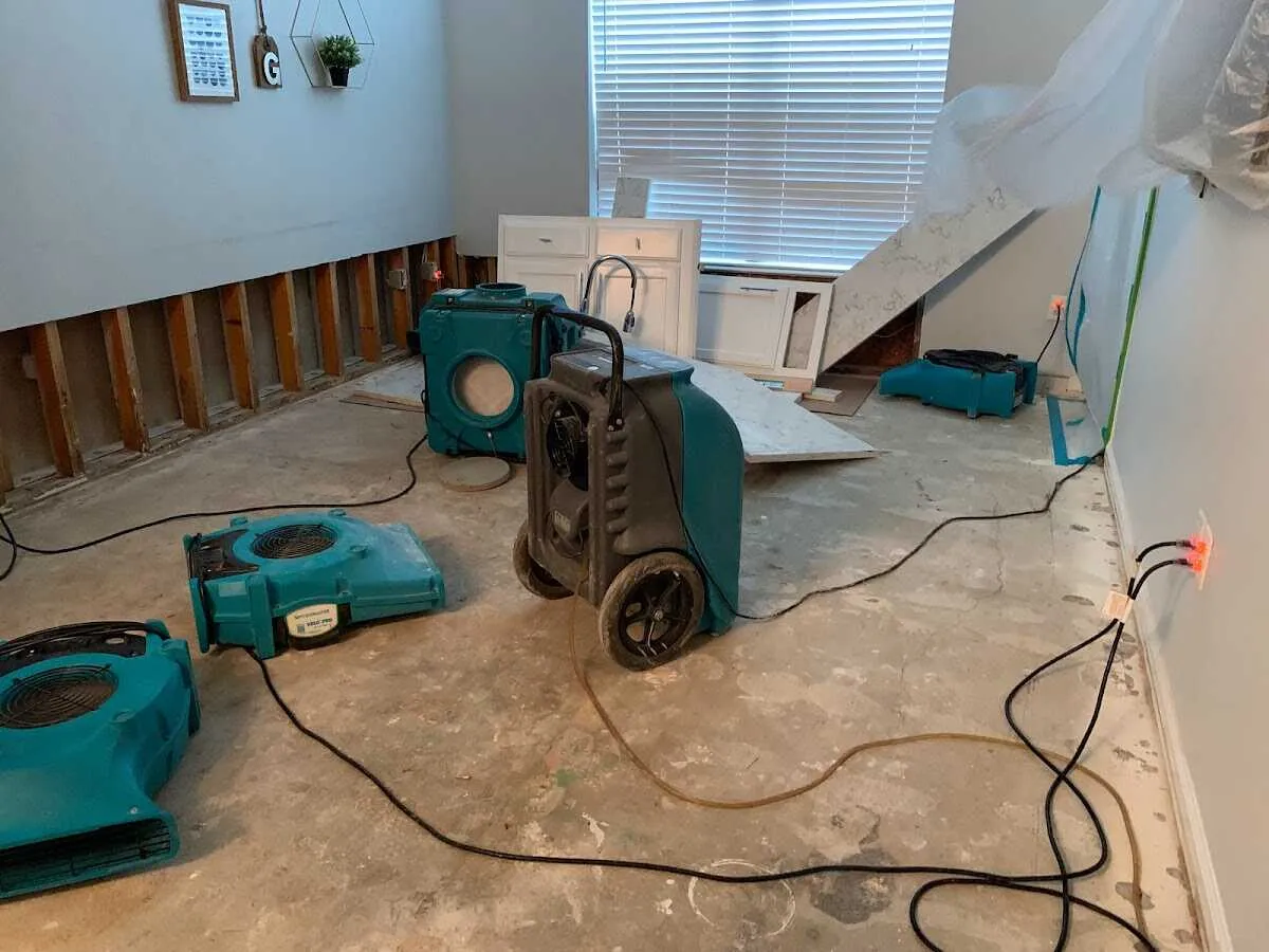 Dehumidifier in flood-cut room for Water Extraction & Removal in Yuba City